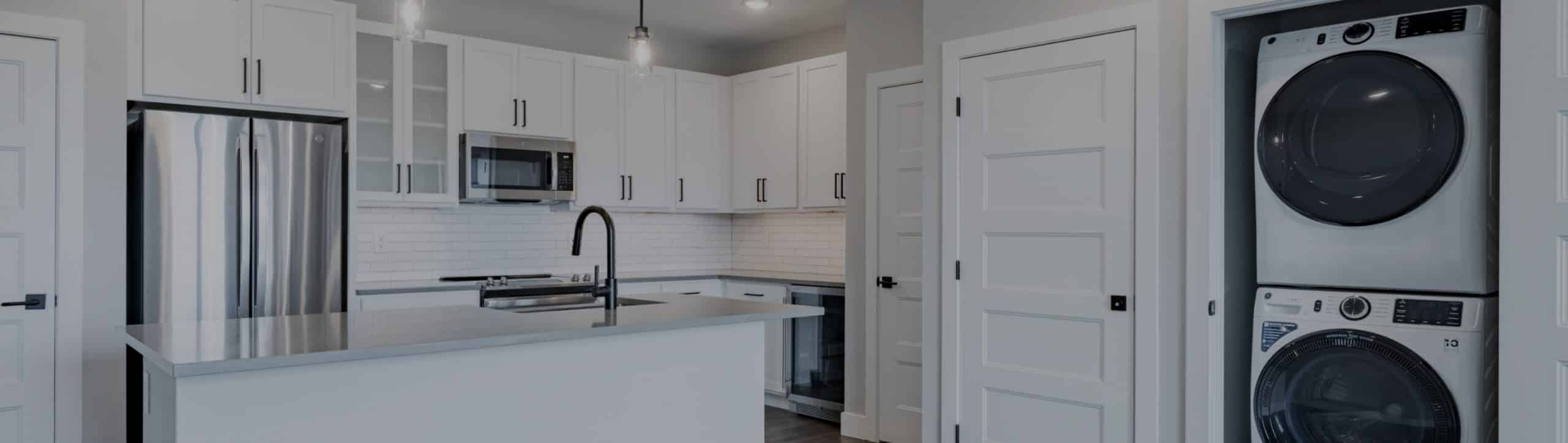 kitchen and white cabinets